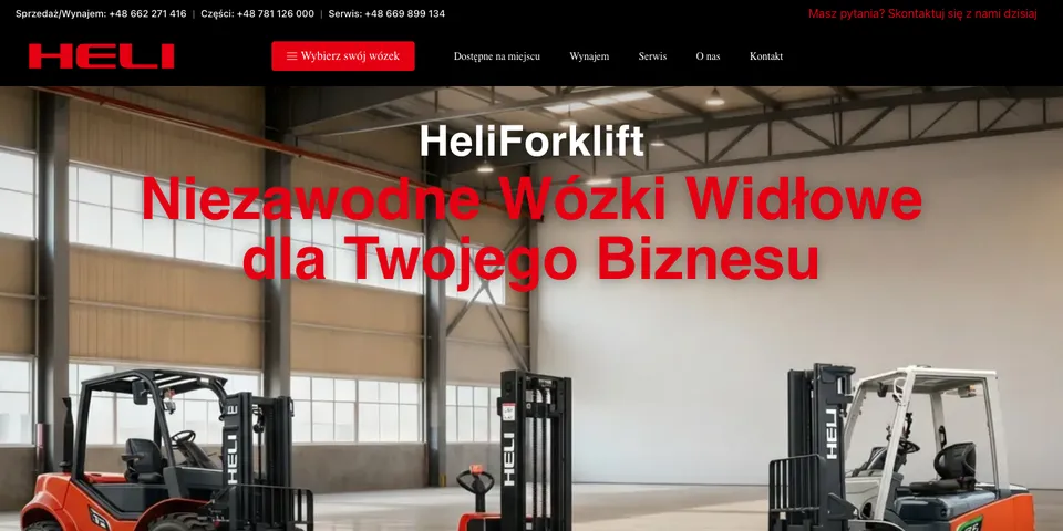 Heli Forklift website home page