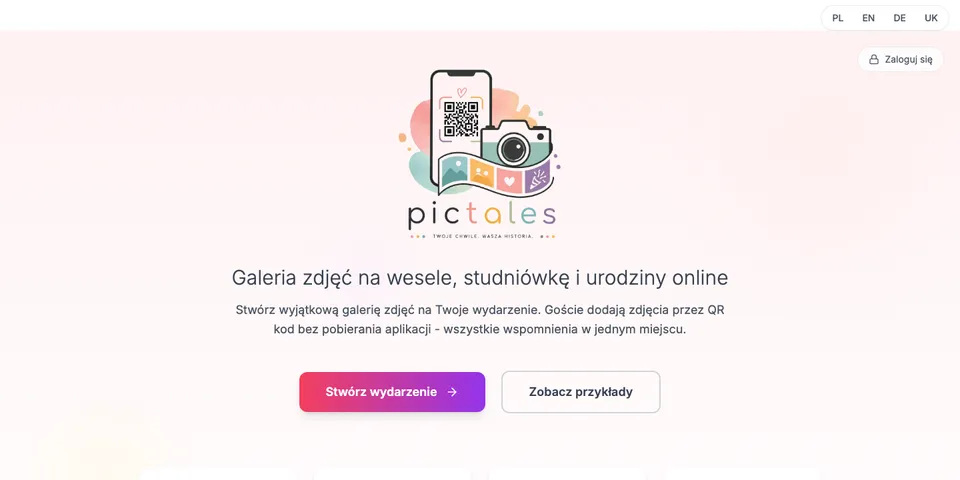 PicTales website home page